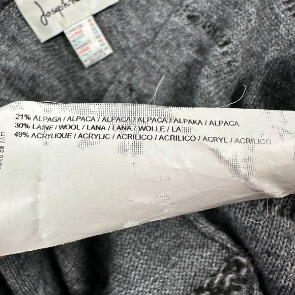 Joseph Ribkoff Alpaca Wool Blend Sweater Sz 10 Off-Shoulder Gray Black Belted - Picture 12 of 12